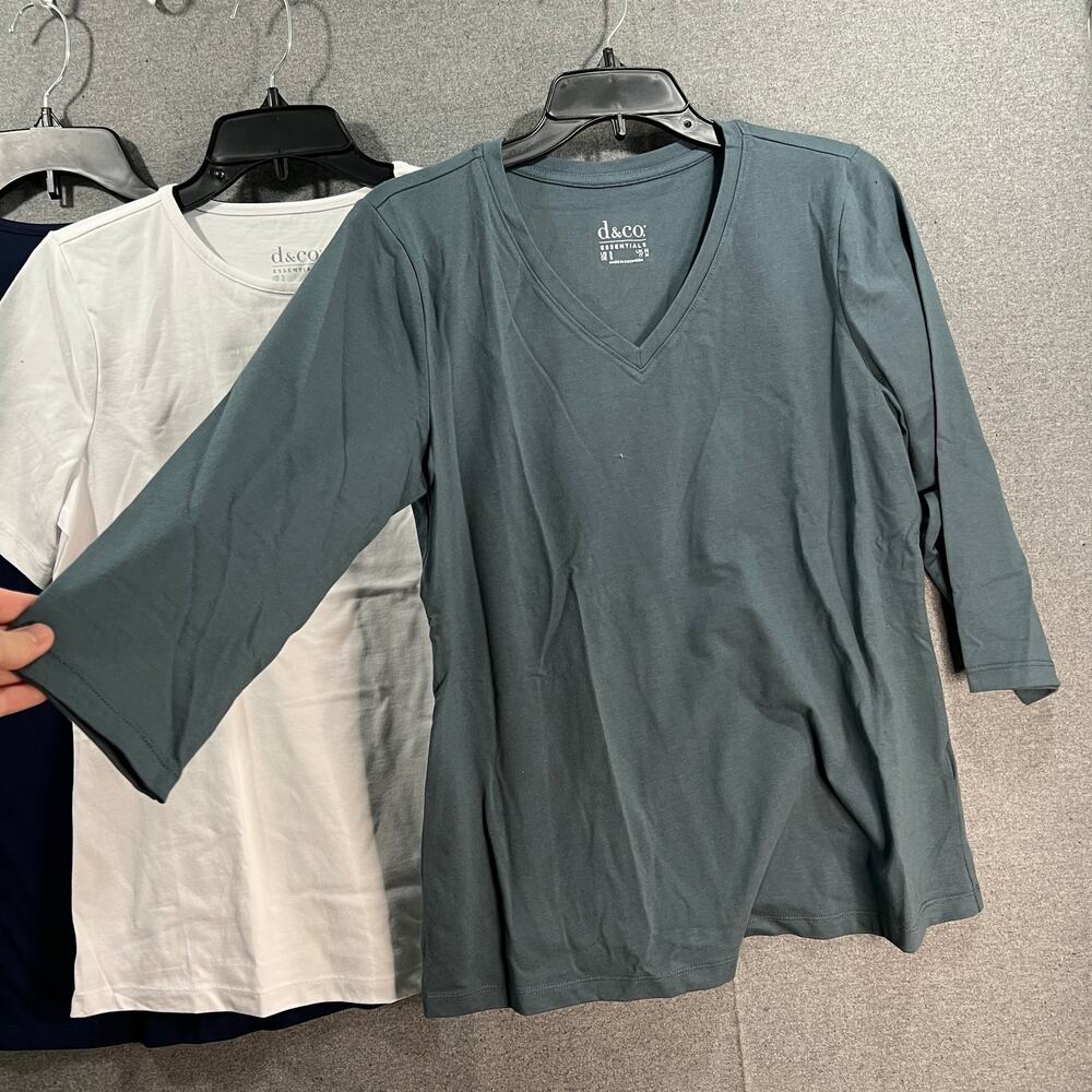 Denim & Co. Essentials Perfect Jersey Set of Three Knit Tops Size Small - Picture 6 of 10